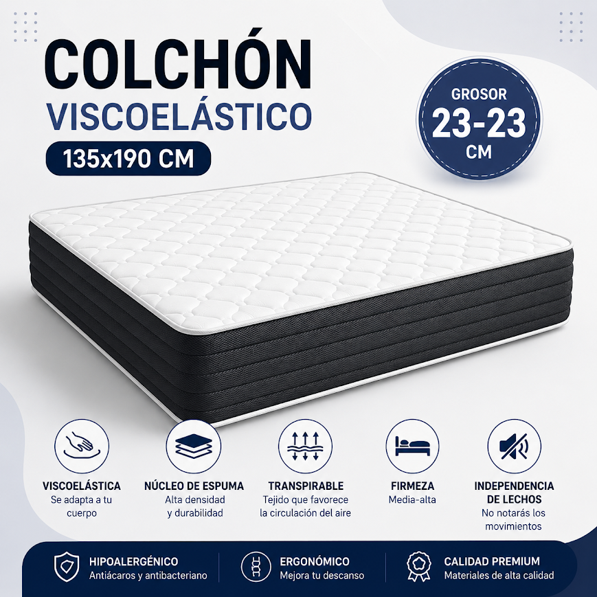 colchon viscoelastico 26cm varias medidas